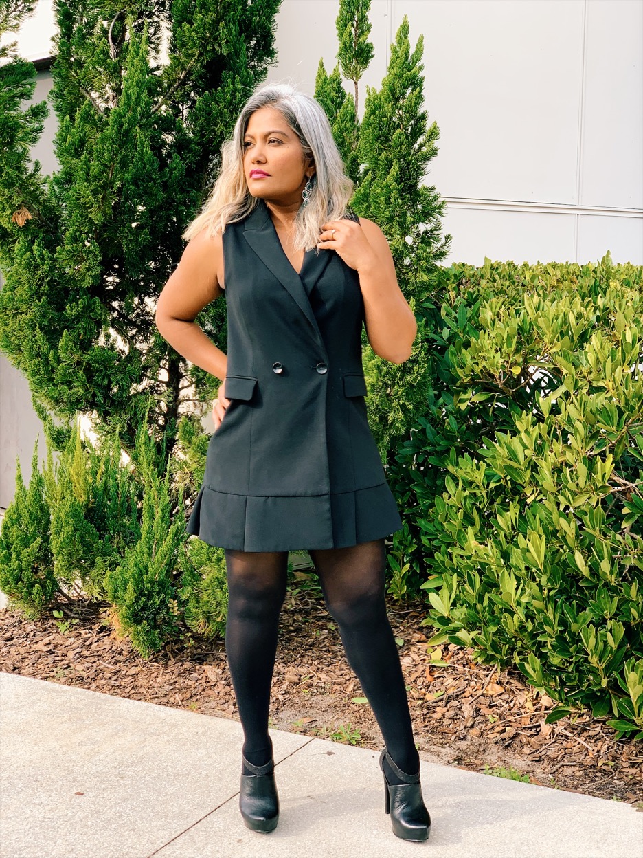 My blazer dress is from Zara and shoes from Jessica Simpson 